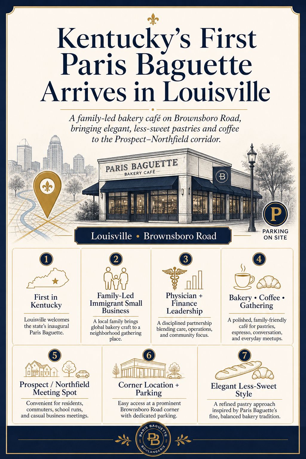 Infographic về Paris Baguette đầu tiên tại Kentucky và ý nghĩa với cộng đồng Louisville.