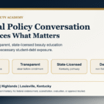 Community education image about cost, clarity, student debt, and career training decisions.
