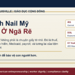 Featured image in Vietnamese explaining that the U.S. nail industry is at a crossroads around 1099, W-2, tax, Medicaid, payroll, and Vietnamese small salons